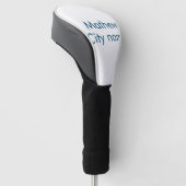 eenvoudige eerste letter monogram add your name le golfheadcover (Schuin)