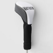 eenvoudige eerste letter monogram add your name le golfheadcover (Schuin)