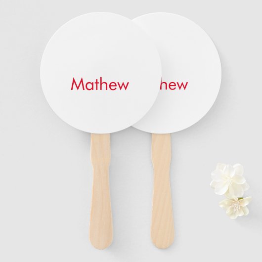 eenvoudige eerste letter monogram add your name le handwaaier (Voorkant en achterkant)