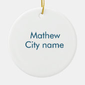 eenvoudige eerste letter monogram add your name le keramisch ornament (Voorkant)