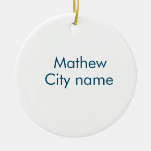 eenvoudige eerste letter monogram add your name le keramisch ornament