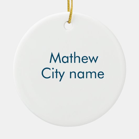 eenvoudige eerste letter monogram add your name le keramisch ornament (Voorkant)