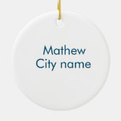 eenvoudige eerste letter monogram add your name le keramisch ornament (Achterkant)