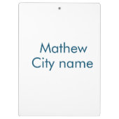 eenvoudige eerste letter monogram add your name le klembord (Achterkant)