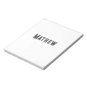 eenvoudige eerste letter monogram add your name le notitieblok (Linkerzijde)