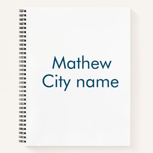 eenvoudige eerste letter monogram add your name le notitieboek (Voorkant)