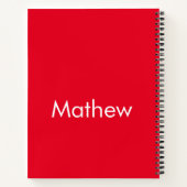 eenvoudige eerste letter monogram add your name le notitieboek (Achterkant)