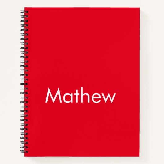 eenvoudige eerste letter monogram add your name le notitieboek (Voorkant)