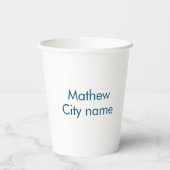 eenvoudige eerste letter monogram add your name le papieren bekers (Achterkant)