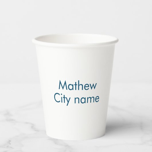 eenvoudige eerste letter monogram add your name le papieren bekers (Voorkant)