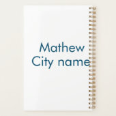 eenvoudige eerste letter monogram add your name le planner (Achterkant)