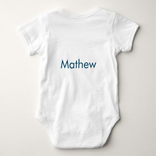 eenvoudige eerste letter monogram add your name le romper (Achterkant)