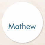 eenvoudige eerste letter monogram add your name le ronde kartonnen onderzetter<br><div class="desc">ontwerp</div>