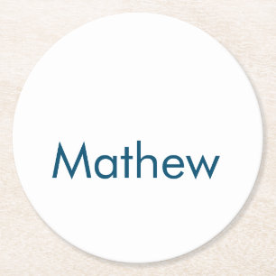 eenvoudige eerste letter monogram add your name le ronde kartonnen onderzetter