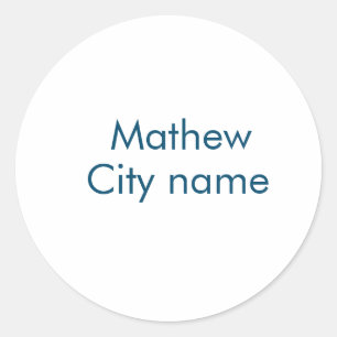 eenvoudige eerste letter monogram add your name le ronde sticker