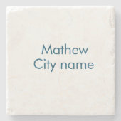 eenvoudige eerste letter monogram add your name le stenen onderzetter (Voorkant)