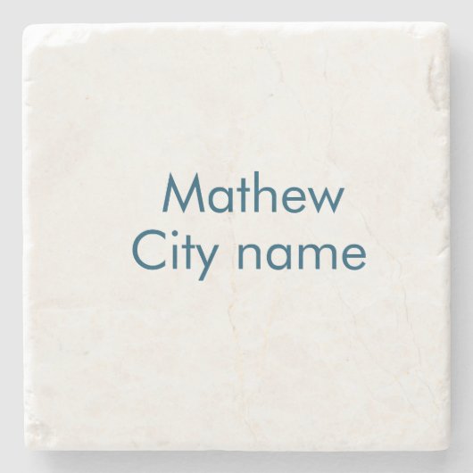 eenvoudige eerste letter monogram add your name le stenen onderzetter (Voorkant)