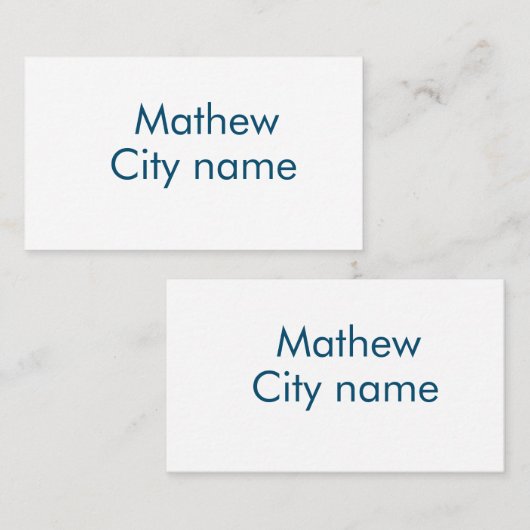 eenvoudige eerste letter monogram add your name le visitekaartje (Voorkant / Achterkant)