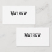 eenvoudige eerste letter monogram add your name le visitekaartje (Voorkant / Achterkant)