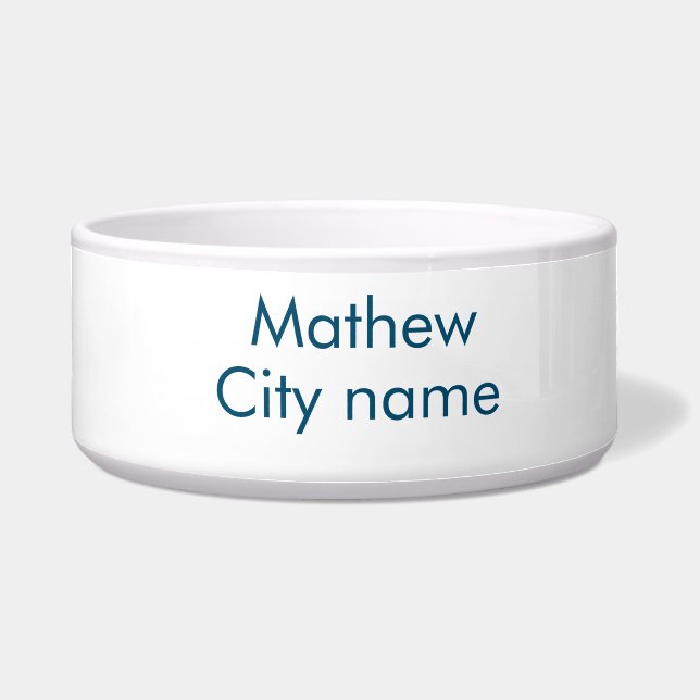 eenvoudige eerste letter monogram add your name le voerbakje (Voorkant)