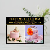 Eenvoudige eerste Moederdag Foto Collage Aandenken Folie Feestdagenkaart (Staand Voorkant)