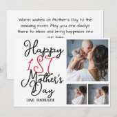Eenvoudige eerste moederdag Gift Three Photo Colla Feestdagenkaart (Voorkant / Achterkant)