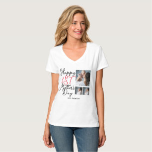 Eenvoudige eerste moederdag Gift Three Photo Colla T-shirt