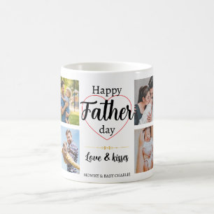 Eenvoudige eerste Vaderdag fotocollage Papa Koffiemok