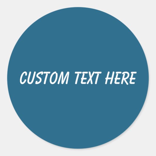 Eenvoudige effen blauwe saffier effen kleur ronde sticker (Voorkant)