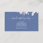 Eenvoudige effen gedempte blauwe bloementekening b visitekaartje (Achterkant)