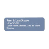 Eenvoudige effen kleur effen leisteen blauw etiket (Voorkant)