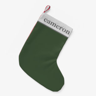 Eenvoudige effen kleur gepersonaliseerde naam Gr Kleine Kerstsok