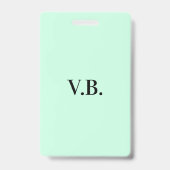Eenvoudige effen kleur naam tekst monogram badge (Achterkant)