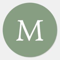 Eenvoudige effen kleur Tuingroene monogram bruilof