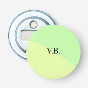 Eenvoudige effen kleur voeg naam tekst monogram ge button flesopener