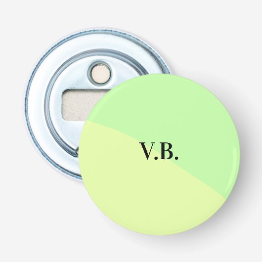Eenvoudige effen kleur voeg naam tekst monogram ge button flesopener (Voorkant)