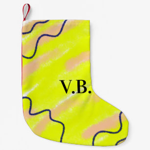 Eenvoudige effen kleur voeg naam tekst monogram ge kleine kerstsok