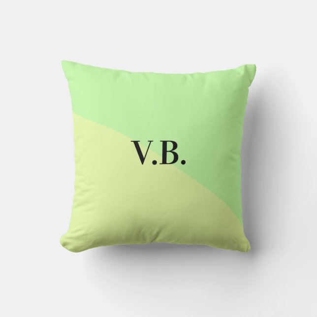 Eenvoudige effen kleur voeg naam tekst monogram ge kussen (Voorkant)