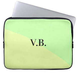 Eenvoudige effen kleur voeg naam tekst monogram ge laptop sleeve