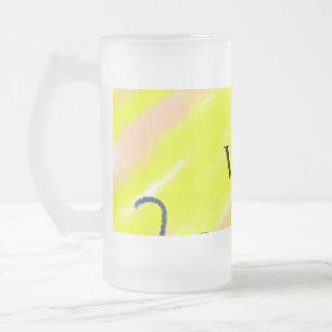 Eenvoudige effen kleur voeg naam tekst monogram ge matglas bierpul