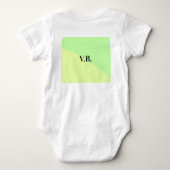Eenvoudige effen kleur voeg naam tekst monogram ge romper (Achterkant)