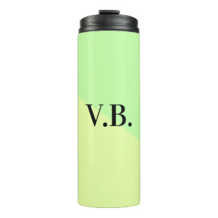 Eenvoudige effen kleur voeg naam tekst monogram ge thermosbeker