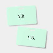 Eenvoudige effen kleur voeg naam tekst monogram to badge (Voor- en achterkant)