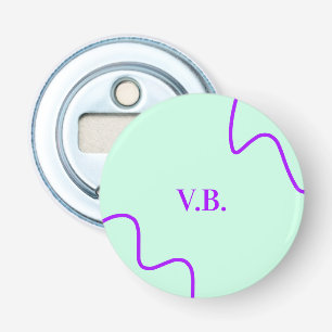 Eenvoudige effen kleur voeg naam tekst monogram to button flesopener