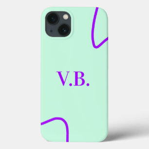 Eenvoudige effen kleur voeg naam tekst monogram to Case-Mate iPhone case