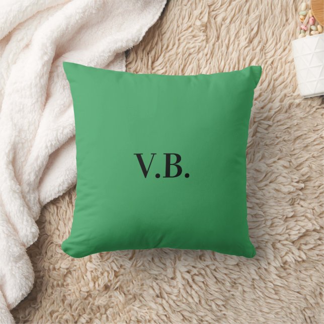 Eenvoudige effen kleur voeg naam tekst monogram to kussen (Deken)