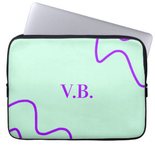 Eenvoudige effen kleur voeg naam tekst monogram to laptop sleeve
