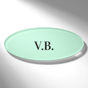 Eenvoudige effen kleur voeg naam tekst monogram to naambadge