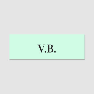 Eenvoudige effen kleur voeg naam tekst monogram to naamplaatje