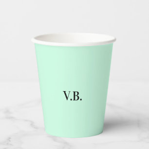 Eenvoudige effen kleur voeg naam tekst monogram to papieren bekers